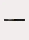 Totême Slim Croco-embossed Trouser Belt Black In Black Croco