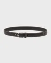Totême Toteme Slim Leather Belt In Black Grain