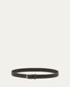 Totême Toteme Slim Leather Belt In Black Grain