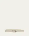 Totême Slim Trouser Leather Belt In Milk Grain