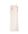 Totême Open-back Draped Twill Maxi Dress In Pink