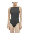 Totême Curved Rib One-piece Swimsuit In Black