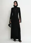 Totême Slit Sleeve Knit Dress Black