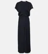 Totême Slouch Waist Viscose Midi Dress In Blue