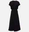 Totême Slouch Waist Viscose Midi Dress In Black