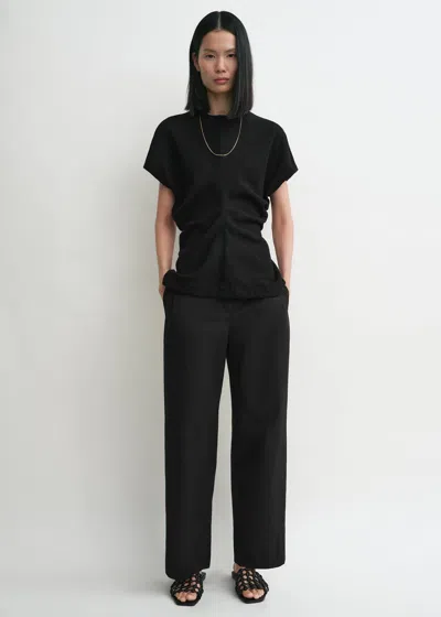Totême Slouch Waist Basketweave Top Black