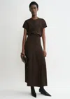 Totême Slouch Draped Maxi Dress In Bark