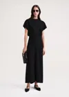 Totême Slouch Waist Viscose Midi Dress In Black