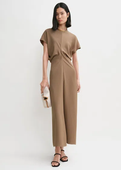 Totême Fluid-sleeve Jersey Maxi Dress In Camel