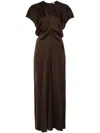 Totême Slouch Draped Maxi Dress In Brown
