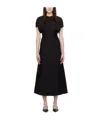 Totême Slouch Waist Viscose Midi Dress In Black
