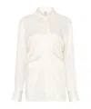 Totême Toteme Slouch Waist Satin Button-up Shirt In White
