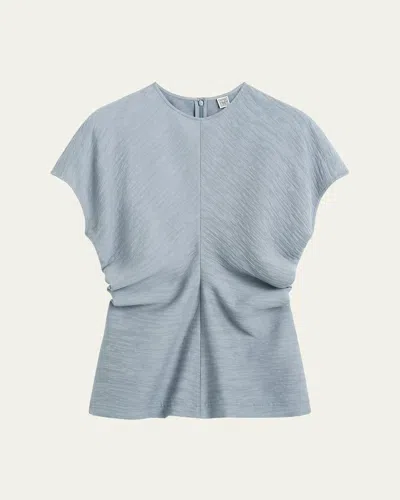 Totême Slouch Waist Short-sleeve Top In Lightpastel Blue