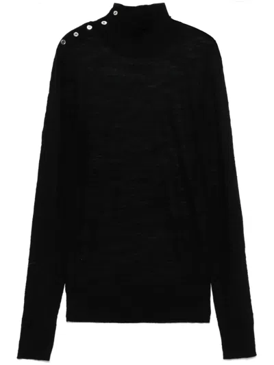 Totême Slubbed Sweater In Black