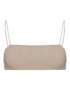 Totême Smocked Bandeau Bikini Top In Neutrals