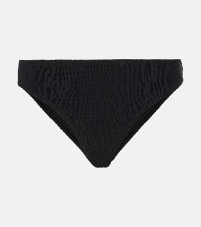 Totême Smocked Bikini Bottoms In Black