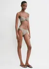 Totême Smocked Half-cup Bikini Top Dove In Dove