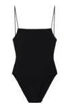 Totême Smocked One-piece Swimsuit In Black