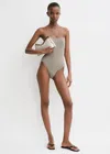 Totême Smocked Swimsuit Dove In Dove