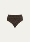 Totême Smocked Bikini Bottoms Tortoise In Tortoise Print P1