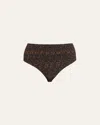 Totême Smocked Tortoiseshell Bikini Bottoms In Tortoise Print P162