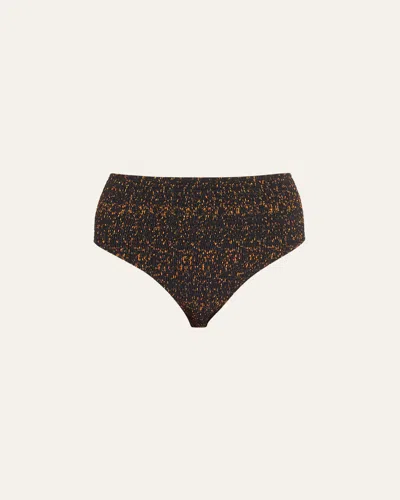 Totême Smocked Tortoiseshell Bikini Bottoms In Tortoise Print P162