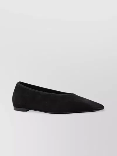 Totême Women's Velvet Ballerinas Made From Recycled Polyester With Elastic Trim In Black