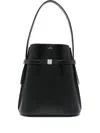 Totême Snakeskin-effect Belted Bucket Bag In Black