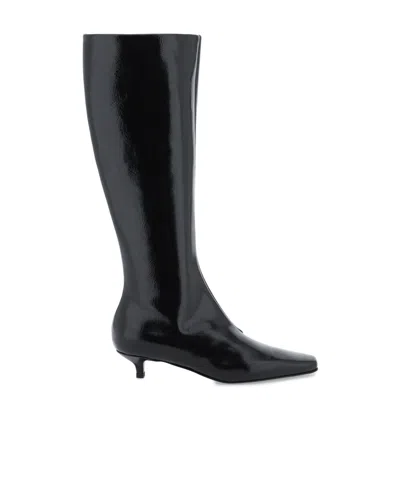 Totême Square Head And Knee Boots In Black