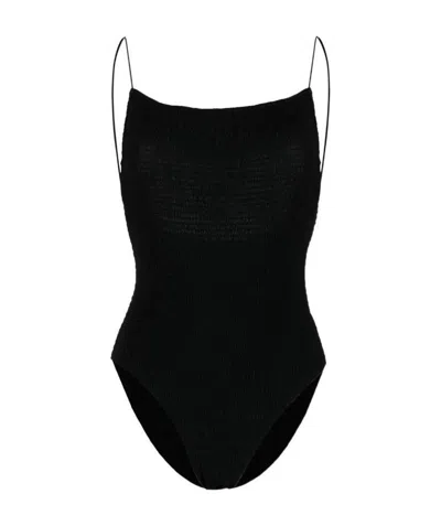 Totême Open Back Square-neck Swimsuit In Black