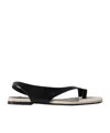 Totême Square Toe Flat Sandals In Black