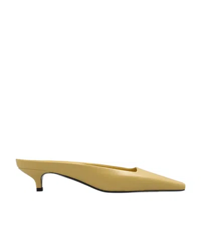 Totême Square-toe Leather Mules In Yellow