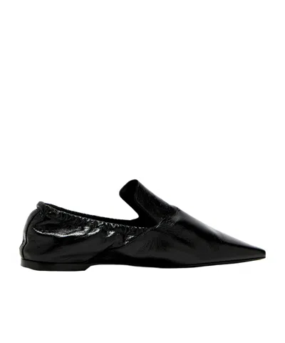 Totême Square Toe Loafers In Black