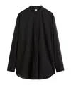 Totême Toteme Semi-sheer Cotton Shirt In Black