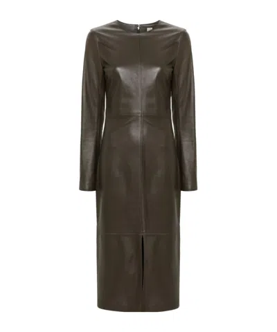 Totême Stitched Leather Dress In Black
