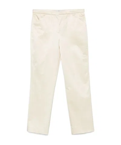 Totême Straight Casual Pants In White