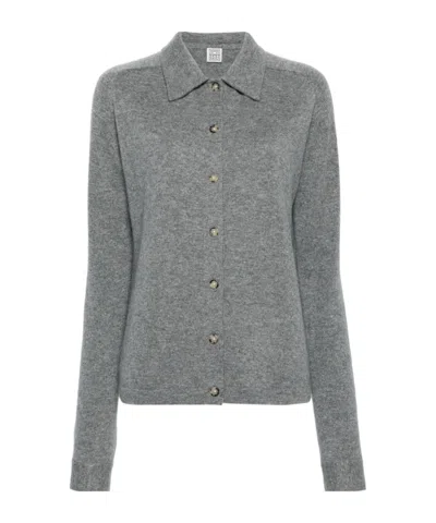TOTÊME STRAIGHT-COLLAR CASHMERE SHIRT