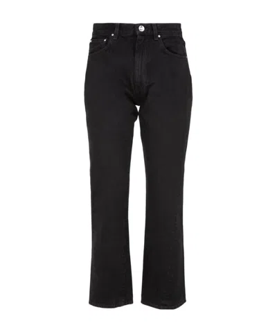 Totême Straight Cropped Jeans In Black