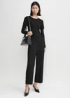 Totême Straight Cropped Trousers Black In Black