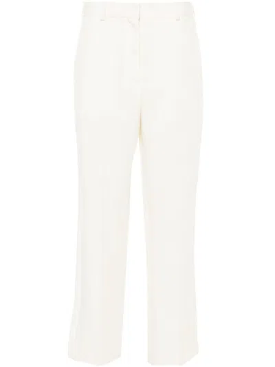 Totême Straight-leg Croppedtrousers In Weiss