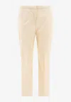 Totême Tailored Cropped Trousers With Pleats And Pockets In Neutral