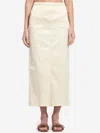Totême Organic Cotton-blend Satin Midi Skirt In Beige