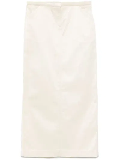 Totême Straight Midi Skirt In Neutrals