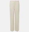 Totême Beige Straight-leg Trousers In White