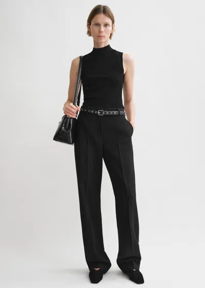 Totême Straight Tailored Trousers Black