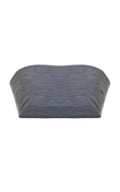 Totême Strapless Bandeau Bikini Top In Grey