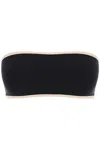 Totême Toteme Stripe Edge Strapless Bikini Top In Black