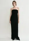 Totême Strapless Fil Coupé Dress Black In Black