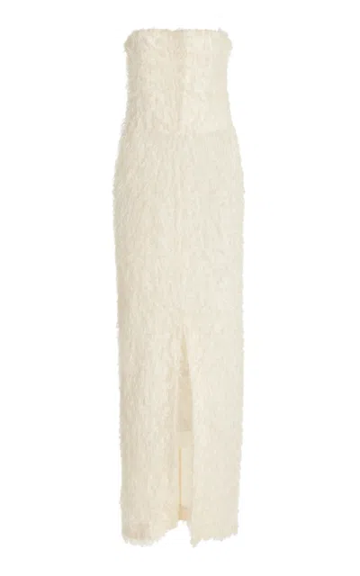 Totême Strapless Fil Coupé Dress In White