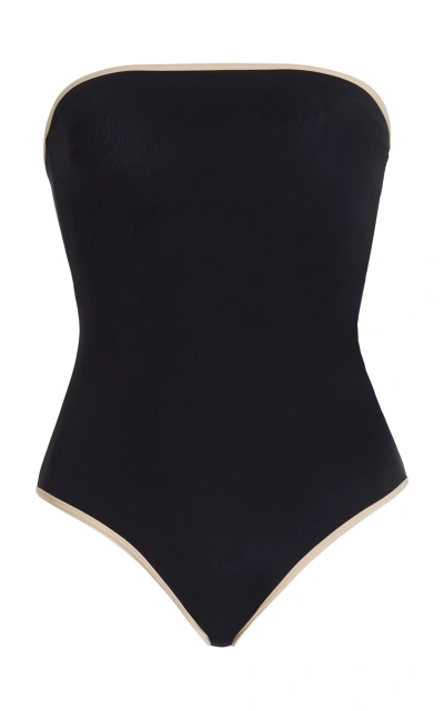 Totême Strapless One-piece Swimsuit In Black